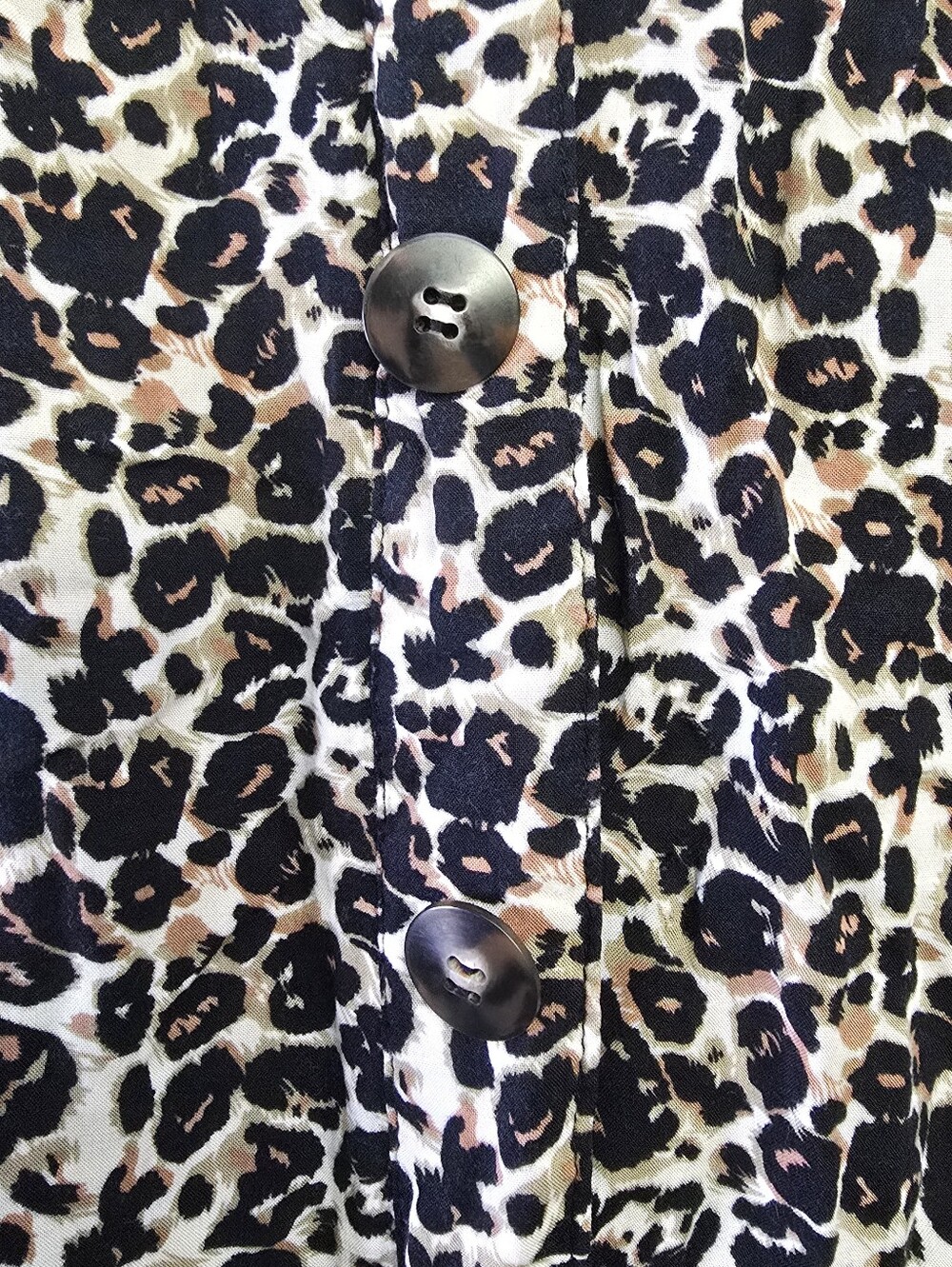Umgee XL Leopard Print Button Down Tunic Top Ruffle Sleeve Boho - Picture 6 of 6